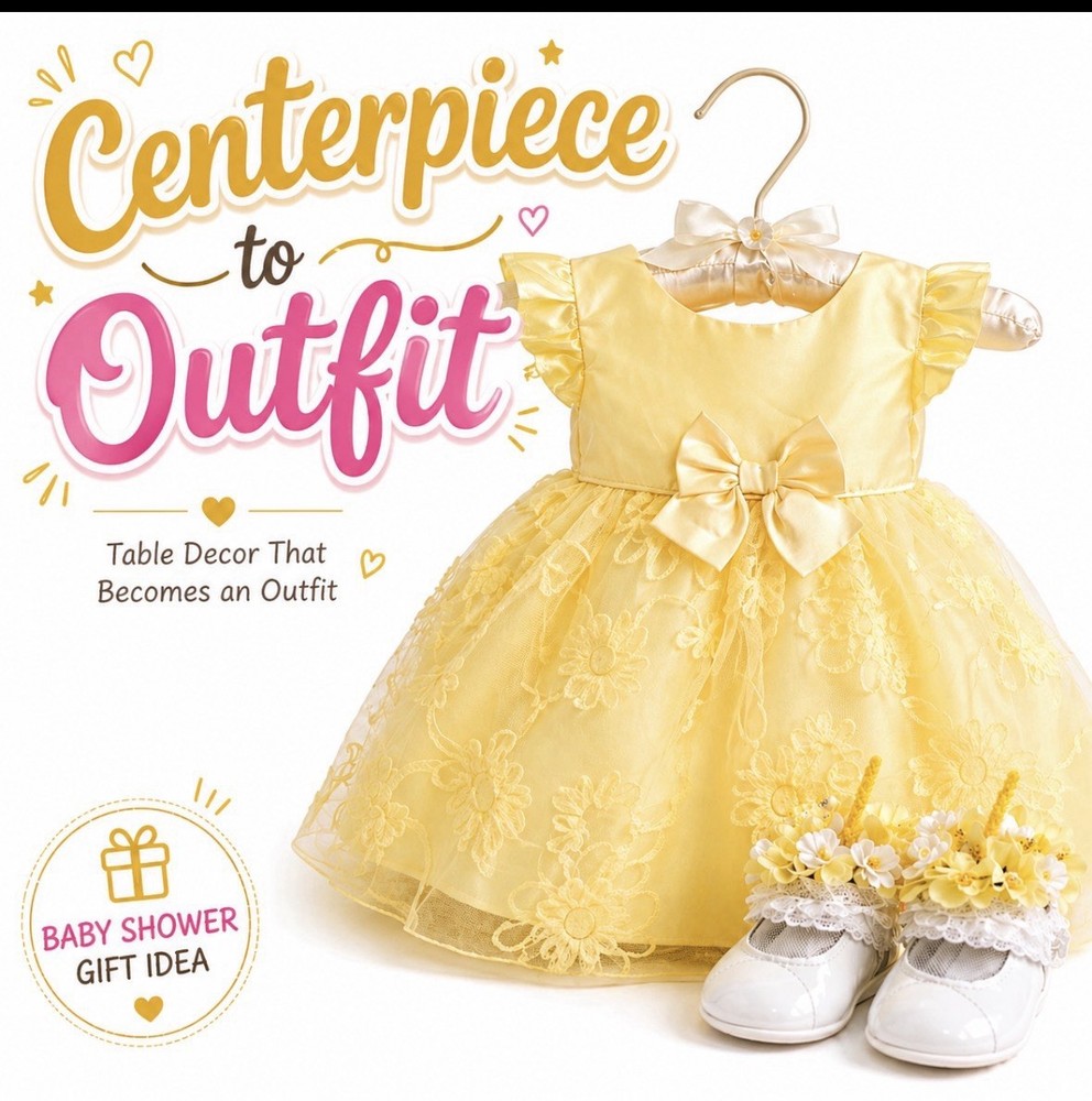 Sunshine Yellow Centerpiece For Baby Shower, Birthday, Keepsake Outfit-Unique