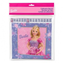 Barbie Celebration Plastic Jointed Happy Birthday Banner Party Supplies 8ft NEW
