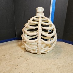 Lot of 3 Bone Skull and Cage Halloween Decorations