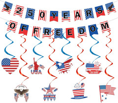 250 Anniversary Party Decorations – 10 Pcs 250 Years of Freedom Banner Hanging S
