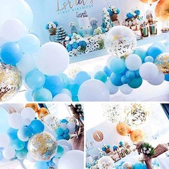 Light Blue Balloons 127 pcs Different Sizes of 36 18 12 10 5 127PCS Blue-y4
