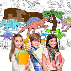 Dinosaur Coloring Tablecloth for Kids, DIY Crafts Dinosaur Coloring Table Cloth,