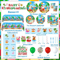 Baby It’S Warm outside Decorations-July Christmas Decorations Dinnerware Set Pap