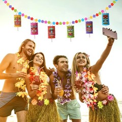 2 Pcs Hawaiian Luau Party Decorations 10 ft 10 feet, As Shown in the Pictures