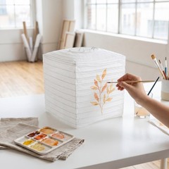 4pcs White Square Paper Lanterns – Chinese Hanging Decorations for Japanese