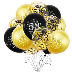 53 Birthday Decorations for Men Black and Gold 53Rd Birthday Balloons Women Happ