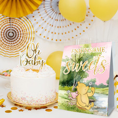 4PCS Winnie Table Sign Centerpieces, the Pooh Baby Shower Decorations,Baby Showe