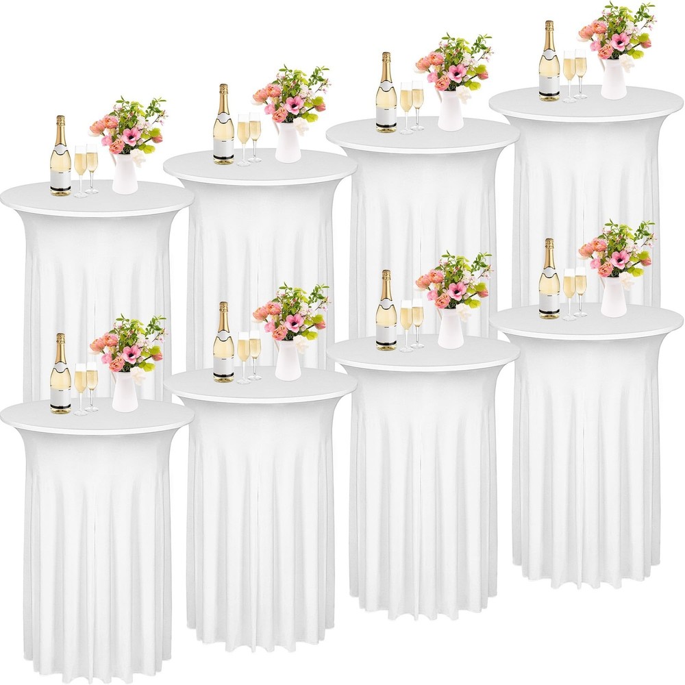 Kochorie 8 Pieces Cocktail Table Skirt Round Cocktail Table Covers 32 X 43 Inch
