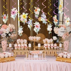 Wildflower Birthday Party Decorations – 48PCS Flower Party Decorations Floral…