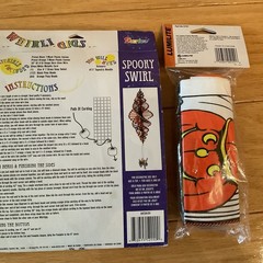 Vintage Halloween Lot of 16 Flash Lite Beistle Treat Bags Spooky Swirl Kit NEW