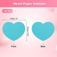 Heart Paper Cutouts 100 Pack 2.5 Inch Blue Valentine’s Day Classroom