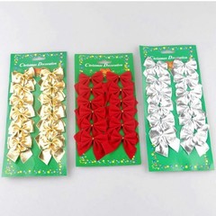 Christmas Ornaments 12pcs Bowknot New Year Butterfly bow Hanging Decor Xmas tree