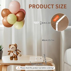 6 Pack Clear Acrylic Balloon Stand Kit, 15.75 Inch Reusable Balloon Sticks Ho…