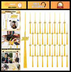 100 Pcs Gold Graduation Cap Tassels 2026 – Party Decor & Gifts for Graduates