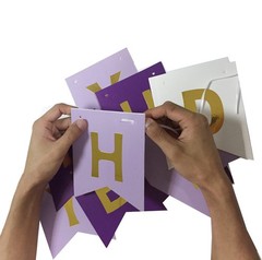 Birthday Decorations – Happy Banner Bunting With Tissue Paper Pom Poms and Ha…