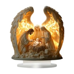 Acrylic Holy Family Decor 2D Flat Ornament Party Decoration