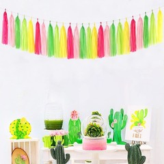 Hawaiian-Themed Pool Party-Decorations Tassel Garland – 25pcs Tropical Jungle…