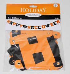 Lot of 5 Misc Halloween Decor with Centerpiece Candles 2 Banners & Luminaries