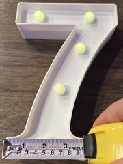 LED Marquee Sign Light Up Number 7 Size 9 Inches Uses 2 AA Batteries
