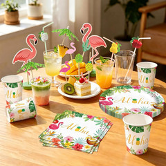 327 PCS Luau Party Decorations Set Serve 25, Hawaiian Birthday Party Supplies De