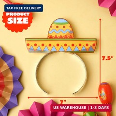 JOYIN 24 Pcs Cinco de Mayo Sombrero Headbands for Mexican Themed Fiesta Party, P