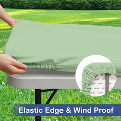 homing 4 Packs 8 Foot Rectangle Easter Table Cloth, Waterproof Polyester Elastic