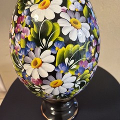 Ukrainian Petrykivka Wooden Easter Egg | Hand-Painted Pysanky (?) Floral