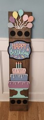 Birthday Interchangeable Porch Leaner – Custom Wooden Front Porch Sign with Swap