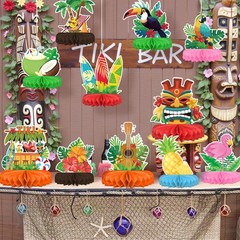 Hawaiian Luau Party Decorations Set: Aloha Theme Table Decoration with Luau H…