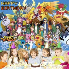 Digimon Adventure Party Supplies Birthday Decoration Backdrop Banner Vinyl 5*3ft