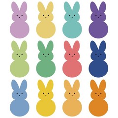 60 PCS Easter Bunny Cutouts Bulletin Board Decoration Colorful Paper Crafts