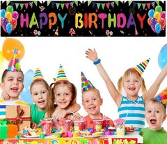 Happy Birthday Yard Banner 118X19.7 Inches, Birthday Yard Sign Backdrop, Birthda