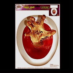 Gothic Halloween Prop-ZOMBIE GHOUL HAND TOILET TOPPER-Tattoo Bathroom Decoration