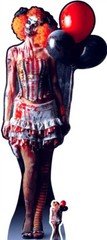 Scary Halloween Female Clown Lifesize and Mini Cardboard Cutout / Standup