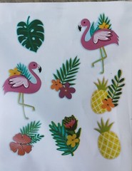 Tropical Flamingo Pineapple Paper Cutouts Craft Scrapbooking Tiki Party Decor