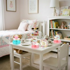 12 Pcs Tea Party Decorations Floral Teapot Honeycomb Centerpieces Tea Party Tabl