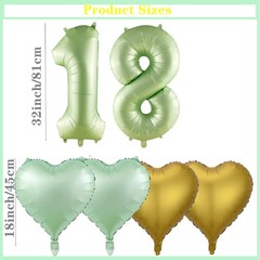 18th Birthday Party Decorations Sage Green Gold Party Balloons Happy Birthday…