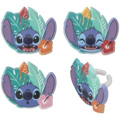 Lilo & Stitch Cupcake Rings 24 Pack Food Safe Cake Toppers for Parties