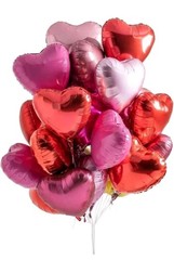 20 Pcs Red, Pink, Hot Pink, & Silver Heart Foil Balloons Decorations 18″