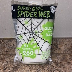 Super Glow Spider Web Halloween 80g Hanging Decoration, Glow-in-the-Dark