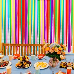 36 Rolls Rainbow Crepe Paper Streamers – 1.8″ x 82ft for Birthday, Baby Shower,