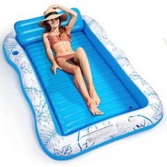 Inflatable Adult Pool Lounger Float – BAIAI Large Beach Sun Tanning Floaty Raft