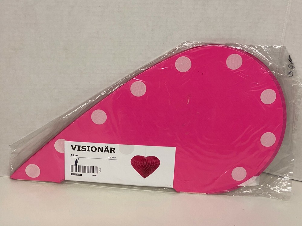 2 x Ikea Visionar Big Heart Ball Shape Pink Wedding Party Home Decor 19 3/4″ NEW