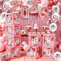 Pink Graduation Decorations 2026: 2026 Graduation Decorations Rose Gold Gradu…