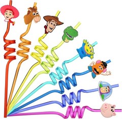 Toy Theme Reusable Drinking Straws Kids Party Supplies 24pcs Game Favors