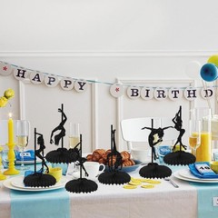 6 PCS Pole Dance Honeycomb Table Centerpiece Black Glitter for Bachelorette