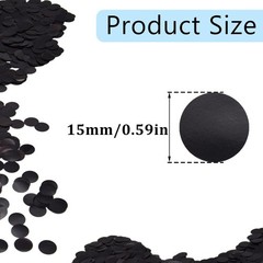 50g/1.76oz Metallic Glitter Foil Confetti 15mm Black Round Circle Dots Table