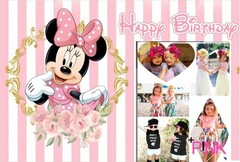 Personalised Photo poster Backdrop Minnie mouse Birthday Party Photo Background