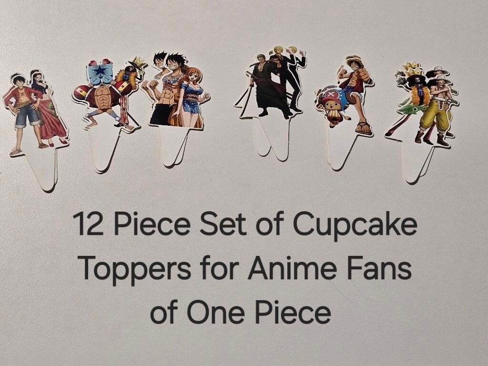 One Piece Anime Cupcake Toppers, Multicolored