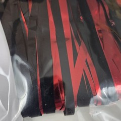 Foil Fringe Backdrop Party Streamers NEW -Black & Red -2 Pack -( 2ft X 8.2ft )
